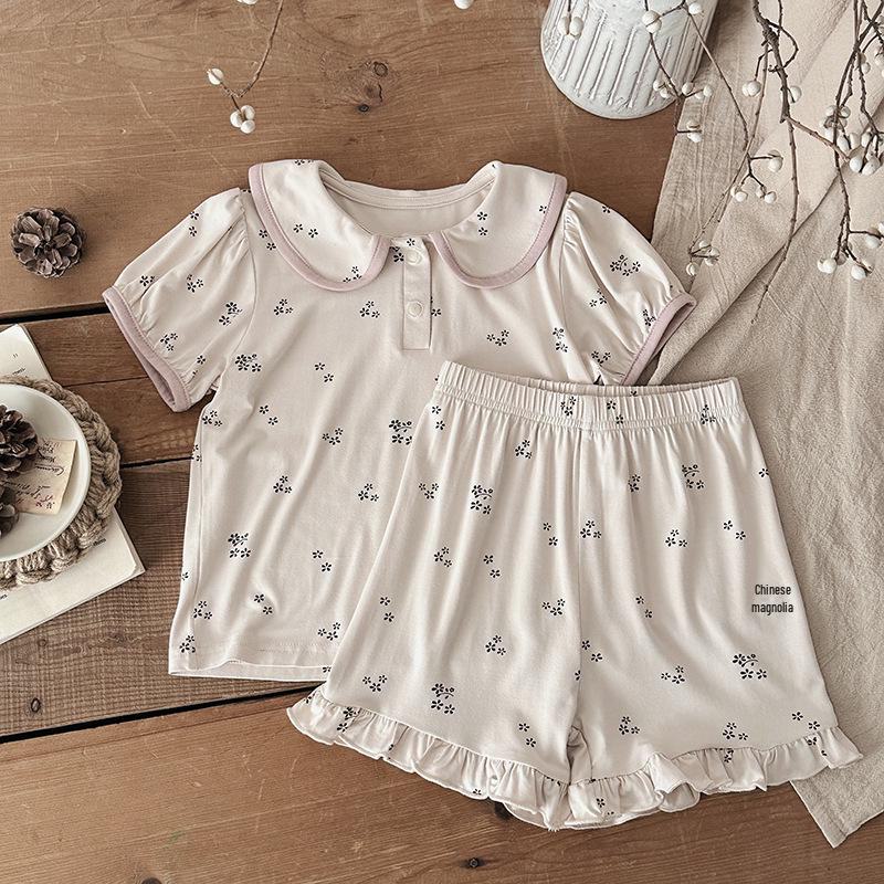 2025 Summer Kids' Pajamas: Korean Modal Short-Sleeve Set for Girls