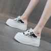 Spring Summer New Fashion Heightening Sneakers Baotou Half Slippers Outside Wear Thick Bottom Leisure Lace Up Tennis Board Shoes