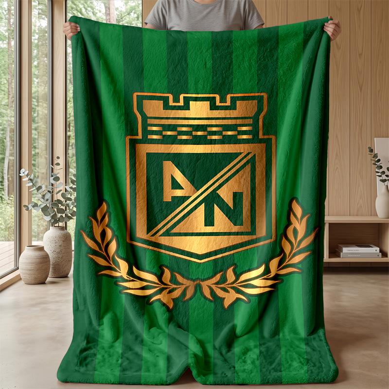 Atlético Nacional Theme Blanket Soft Flannel Blanket Plush Throw Blanket Cozy Sofa Bed Blanket for Home Decor