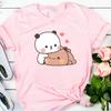 Objímání pandy Bubu Dudu Klasické unisex tričko s kulatým výstřihem Nejroztomilejší kawaii tričko Dárek pro přítelkyni Roztomilé tričko s krátkým rukávem