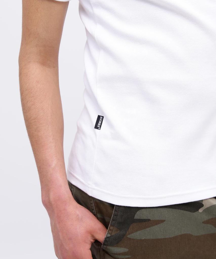 AVIREX DAILY RIB HENLYNECK TEE 6143504 Men's L White