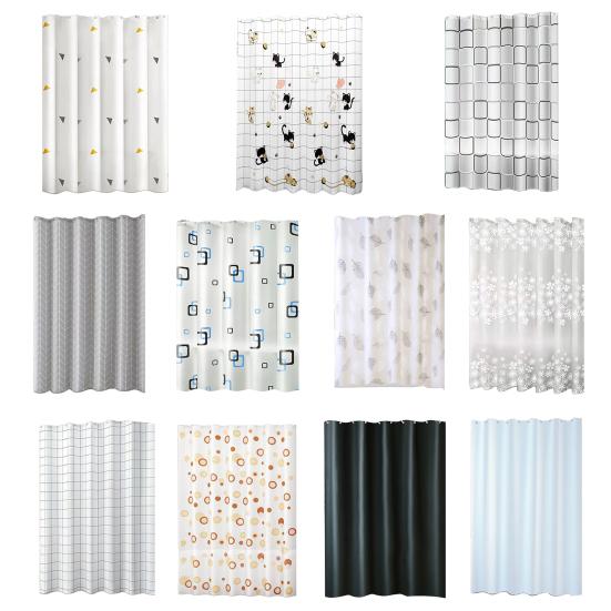 1 Set Shower Curtain Easy Installation Shower Partition Tear-resistant Waterproof Bathtub Curtain for Home Bathroom