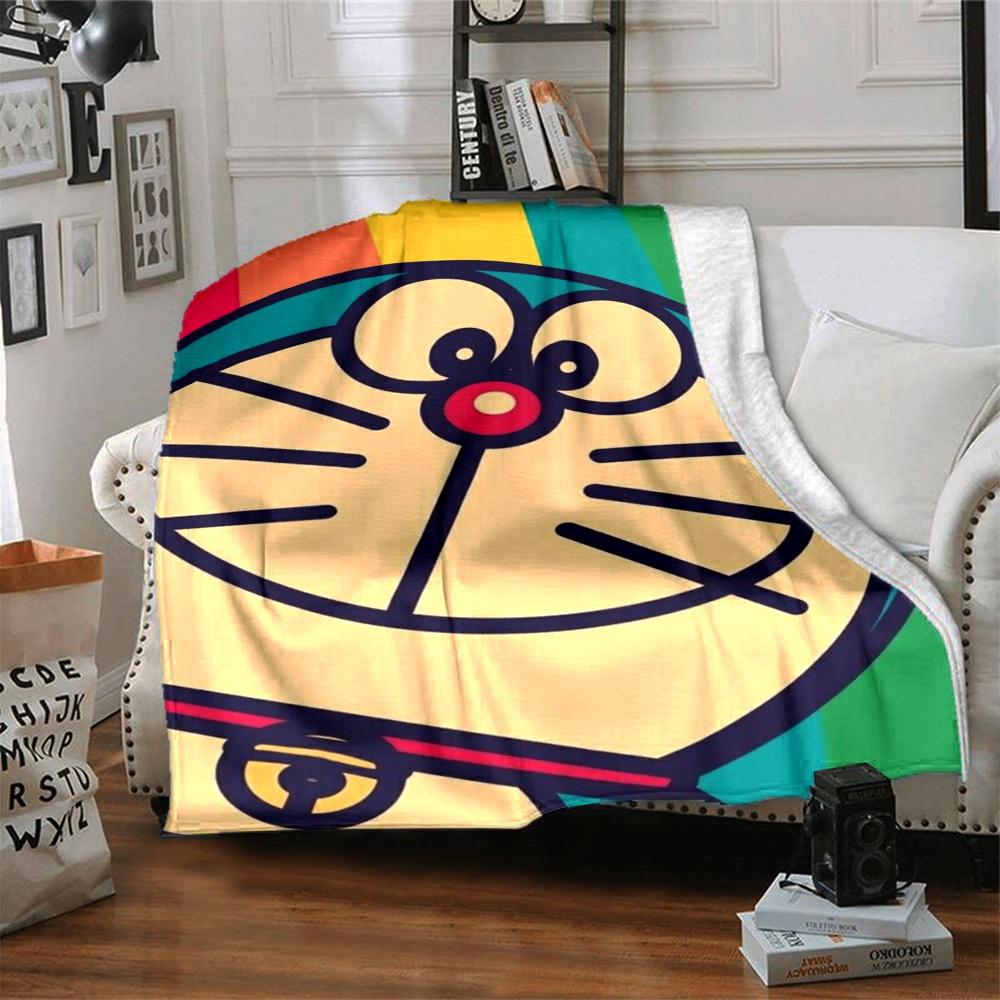 1 STuks Doraemon Deken Lichtgewicht Flanellen Plaid voor Bank, Bed, Reizen, Kamperen, Woonkamer, Kantoor, Bank
