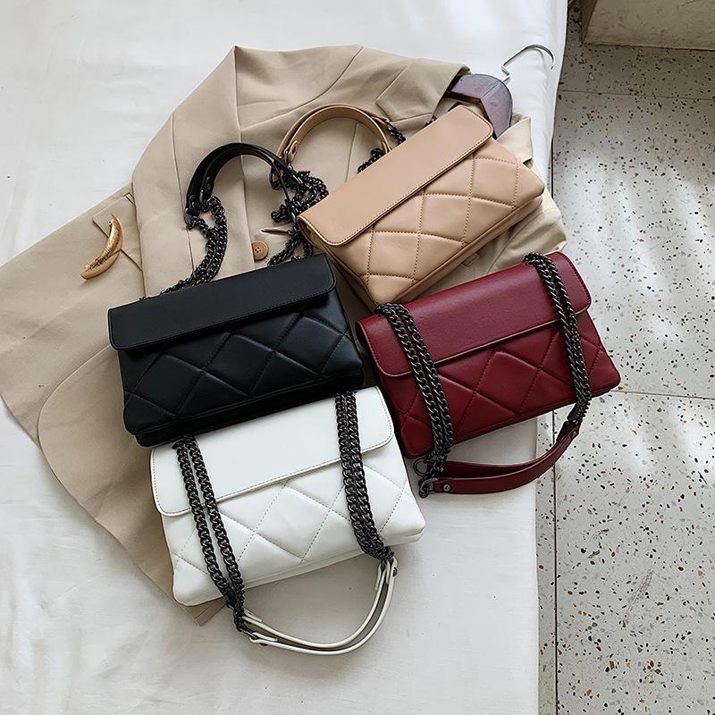 Rhombus Bag Women's Chain Shoulder Armpit Bag New Popular Messenger Bag Simple and Fashionable Small Square Bag