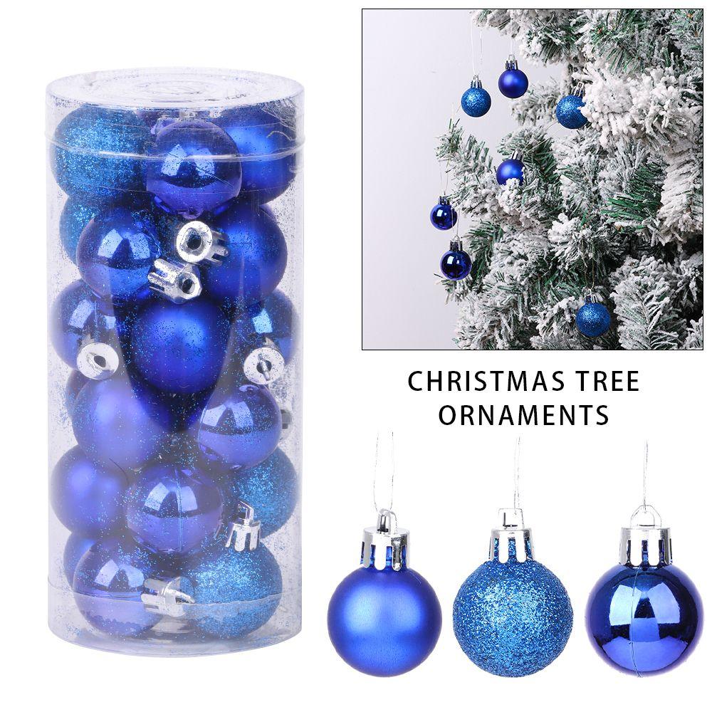 24pcs 3cm Plastic Home Decor Crafts Drop Pendant Xmas Hanging Ball Bauble Christmas Tree Decoration