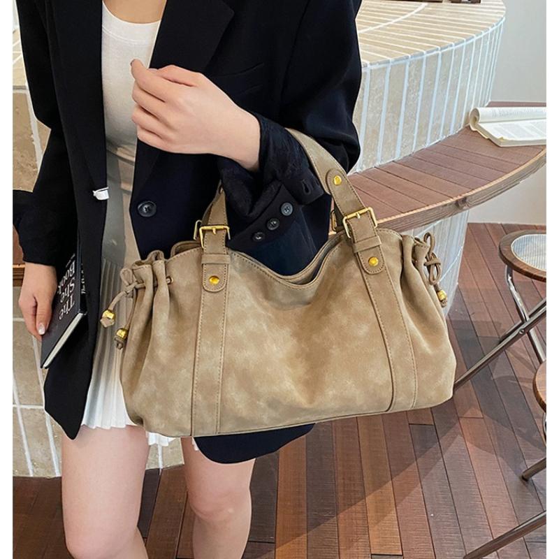 Handtas Mode Retro Mat Los Geplooid Zacht Leer Dames Tas Eenvoudige Forens Tote Bag
