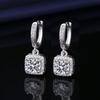 Elegant Princess Square Moissanite Earrings: Versatile One-Carat Gift for Women