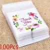100Pcs Plastic Bags Thank You Cookie&Candy Bag Self-Adhesive for Wedding Birthday Party Gift Bag Bis