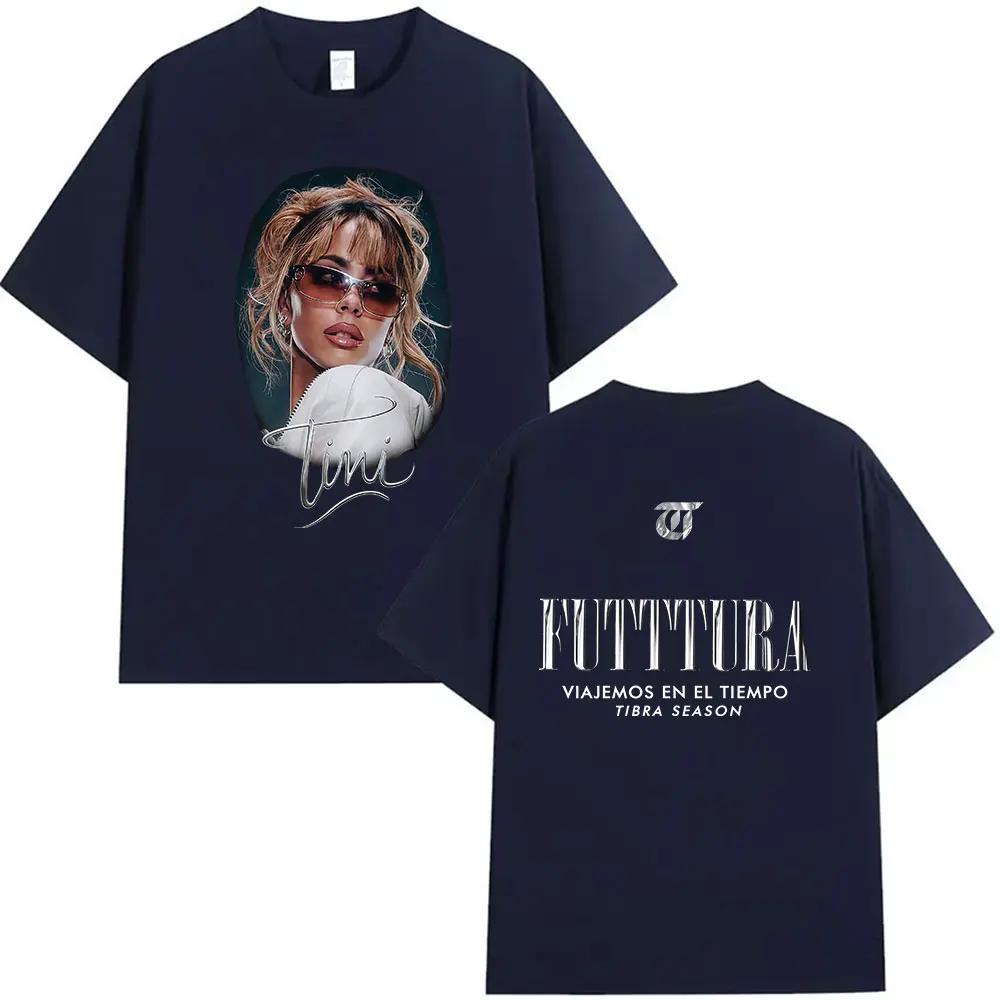 Singer Tini Stoessel Futtura Tour 2026 Graphic T Shirts Men Women Fans Fashion Pop Clothing T-shirt Retro Cotton Tees
