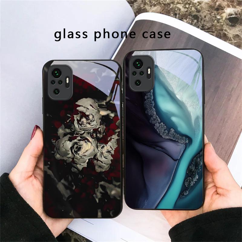 Rindenstruktur Textur Für Redmi Note 14 Pro+ 13 Pro 8 9 9S 12S 10 Pro 11 12 13C 14C A3 12 13 K60 Ultra Schwarze Glas-Handyhülle