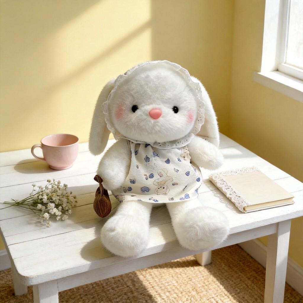 Plush Bunny Doll With Dress Cute Stuffed Animal Gift For Kids And Adults
