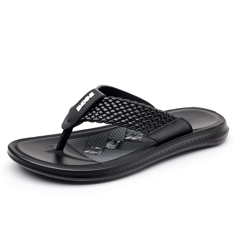 2025 Summer New Light Casual Men's Flip-flops Black Open-toed Designer Slippers Male Beach Shoes for Man