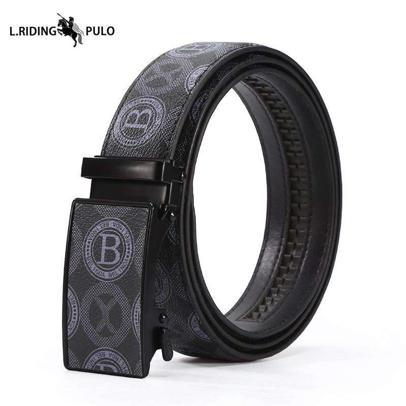 Men's Leather Belt Business All-match Automatic Buckle Belt Middle-aged and Young Men's Trouser Belt