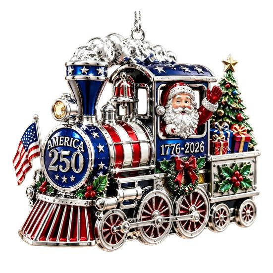 Holiday Gift for Family Friends 250 Anniversary USA Christmas Ornament, United States 1776-2026 250th Commemorative Patriotic Keepsake, Acrylic