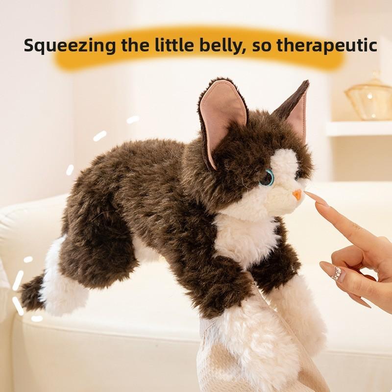 Plush Cat Figure Gift For Women With Stretchy Fabric Soft Toy For Teens