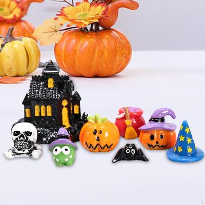 8x Halloween Fee Garten Set Dorf Zubehör Gefertigt Figuren Dekoration