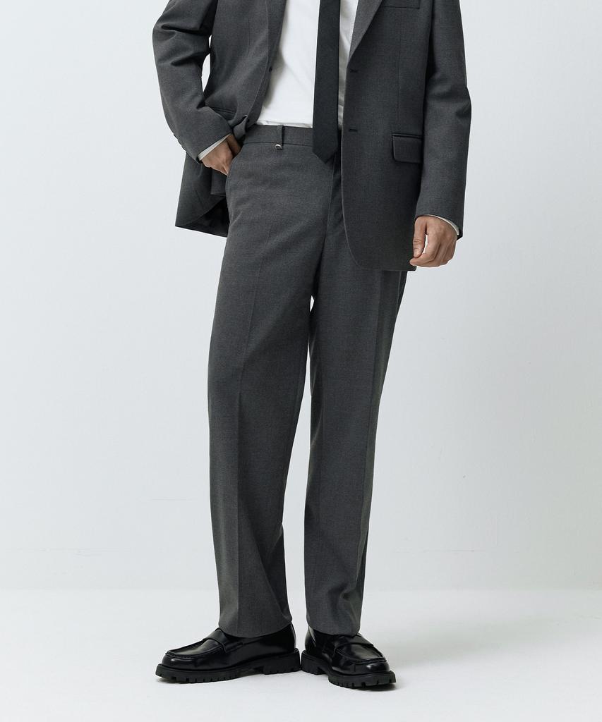 Maedeumaleuseu Tapered Hidden Banding Slacks Gray Mmffmsp-103Gr