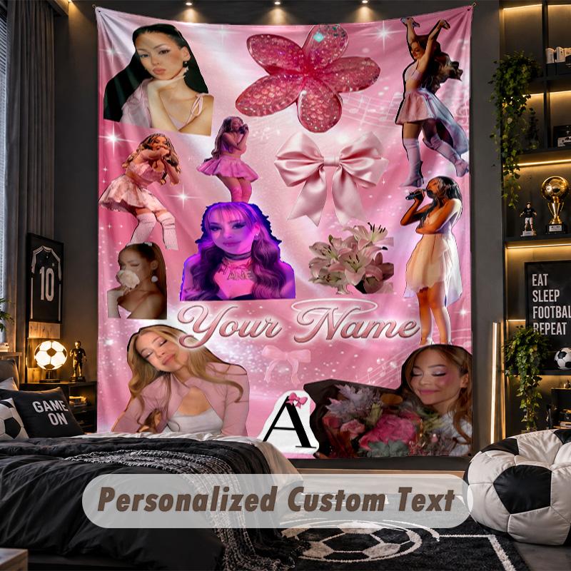 Personalized Wall Tapestry,Ayliva Custom Printed Name, Fabric Wall Art For Indoor Room Backdrop