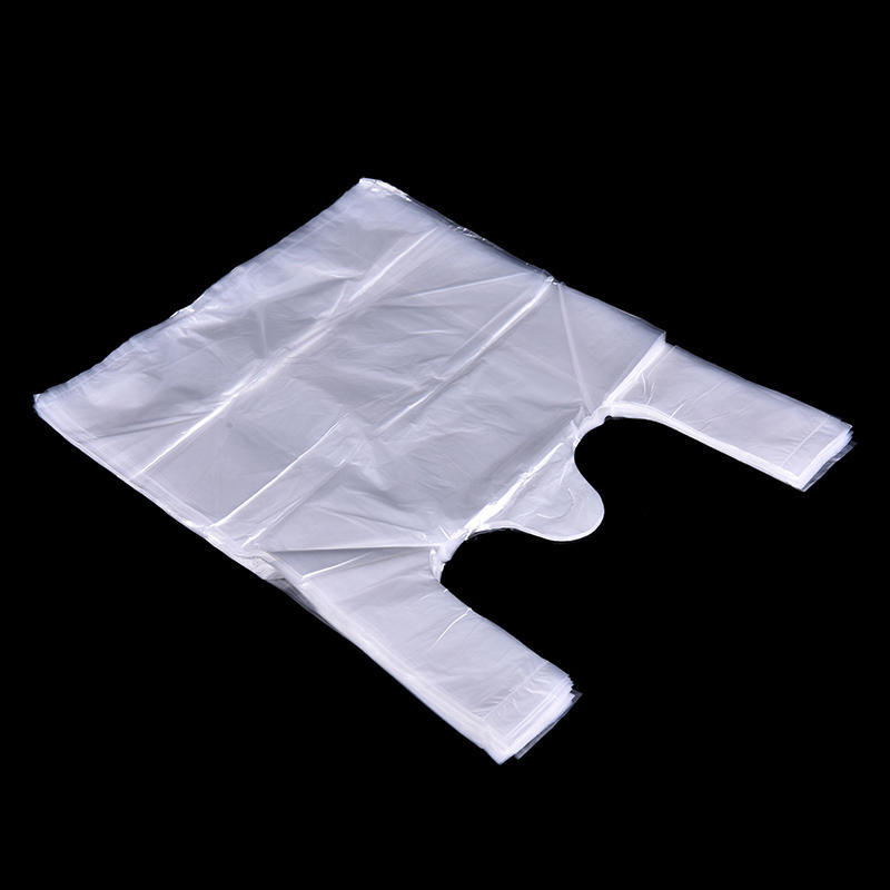 52Pcs 20*30Cm Plastic T-Shirt Retail Shopping Supermarket Bags Handles Packaging,