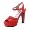 Polyurethane Super High Heels Summer Size 43 Size 42 Size 50 European Design Waterproof Women Peep Toe Sandals