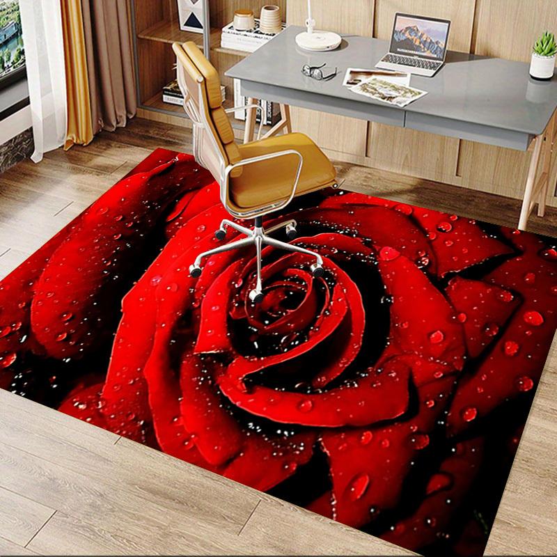 1 Stück Rosenblätter Extra Groß Rutschfester Teppich für Boden, Büro, Familie, Schlafzimmer, Studio Großer Teppich Innenbereich