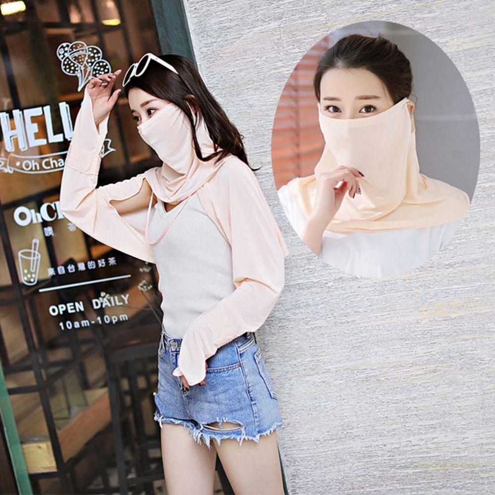 Men Outdoor Unisex For Women Solid Color Hiking Ice Silk Mask Face Scarves Face Cover Neck Scarf