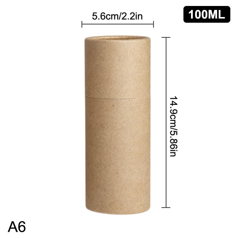 1Pcs Empty Thick Round Cowhide Empty Paper Tube Essential Oil Roller Bottle Packaging Box For Oil Perfume Container
