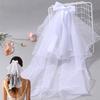 White Tulle Bow Hair Clip Oversized Mesh Veil Hairpin For Girls Women Birthday Party Photoshoot Wedding Headdress Accessories