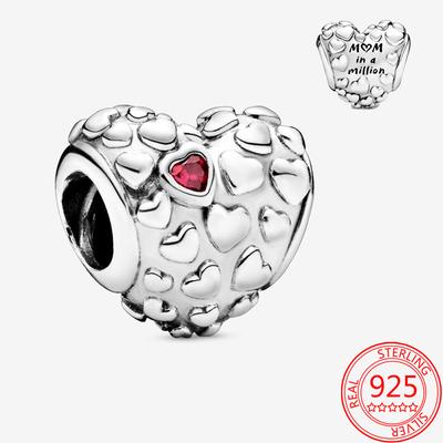 Real 925 Sterling Silver Mum In A Million Heart Charm Fits Original Fashion Bracelet and Bangle Diy Mother 'S Jewelry Gift