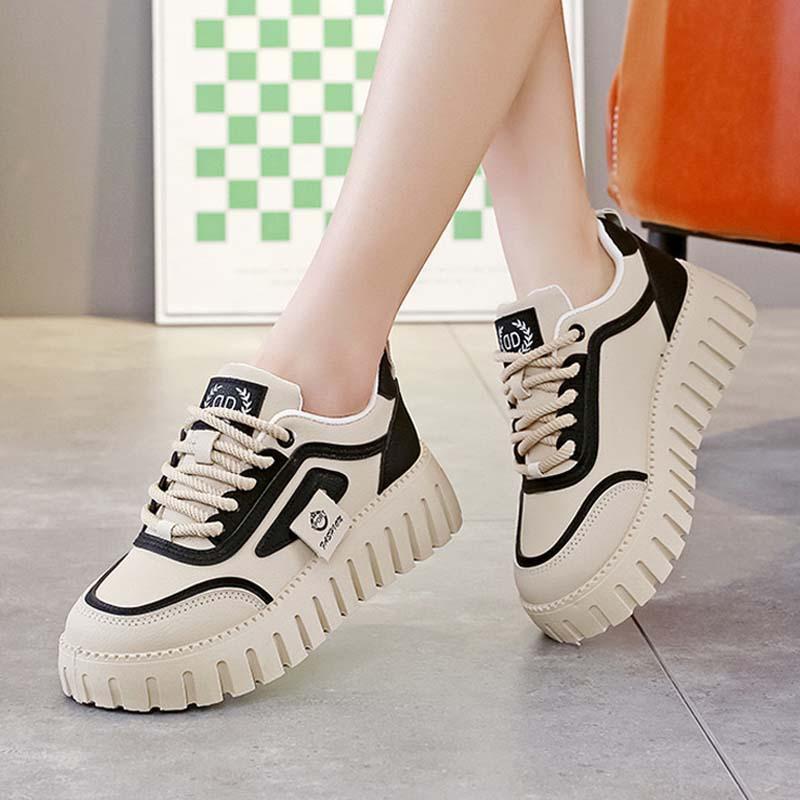 Shoes women's spring 2025 new thick-soled versatile board shoes lightweight soft-soled waterproof and non-slip running sneakers women