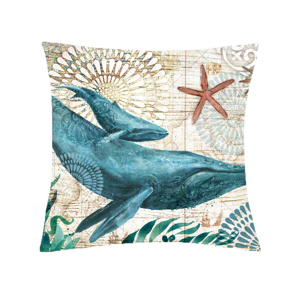 Sea Style Turtle Doublesided Printed Pillow Cover Short Plush Suitable Living Rooms Bedrooms Sofas Throw Cushion Cover
