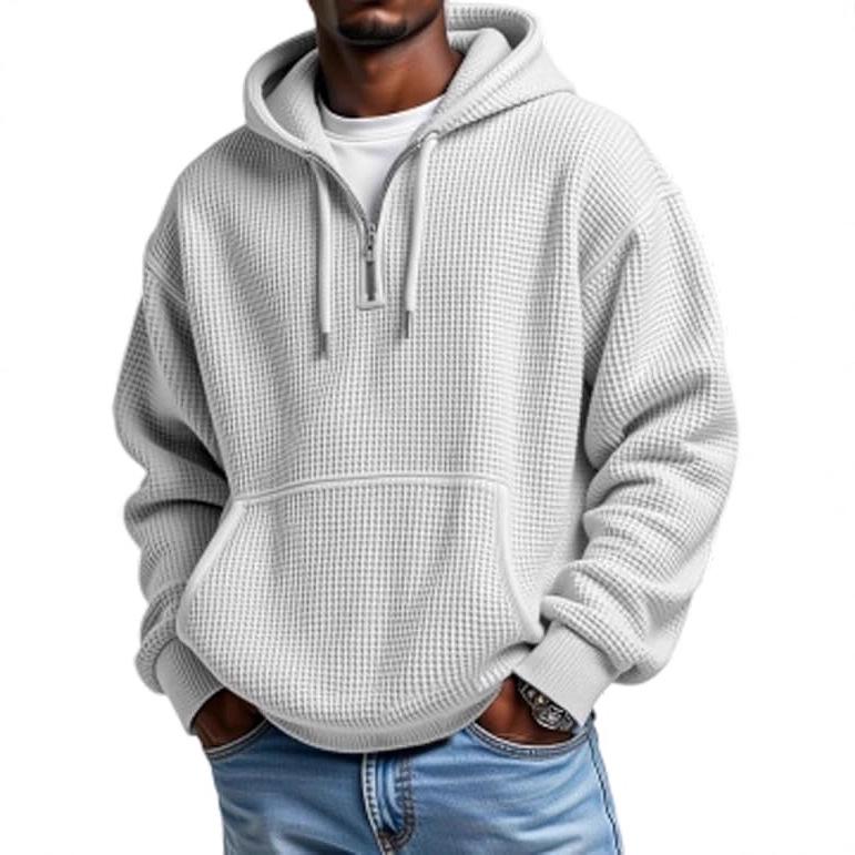 2025 Men's 3D Print Zipper Hoodie Sweatshirt – Waffle Pattern