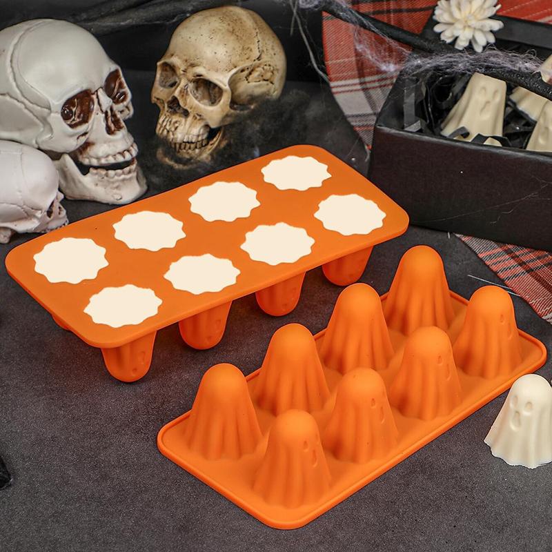Silikónová forma na duchov Nepriľnavá 3D forma na čokoládu 8 dutín Roztomilá forma na duchov na želé, gumové cukríky, puding, ľadové kocky Halloween Dekorácia