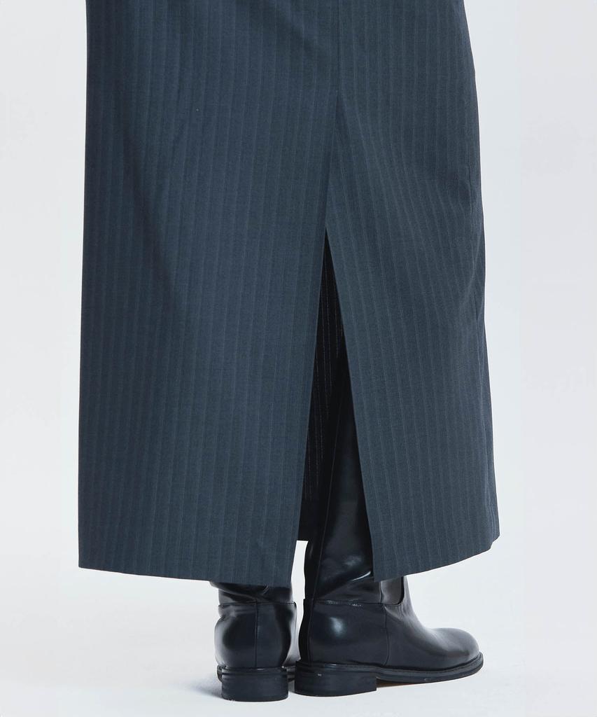Ihr Classic Striped Belted Skirt / Charcoal