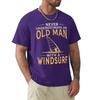 Unterschätze niemals einen alten Mann mit einem Windsurf-T-Shirt Harajuku Kurzarm-T-Shirt 100% Baumwolle Grafik-T-Shirt Oberteile