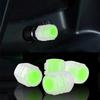 Luminous Tire Valve Caps 4pcs Fluorescent Night Glowing Decor Motorcycle Bike Wheel Nozzle Dustproof Tyre Valve Stem Cap