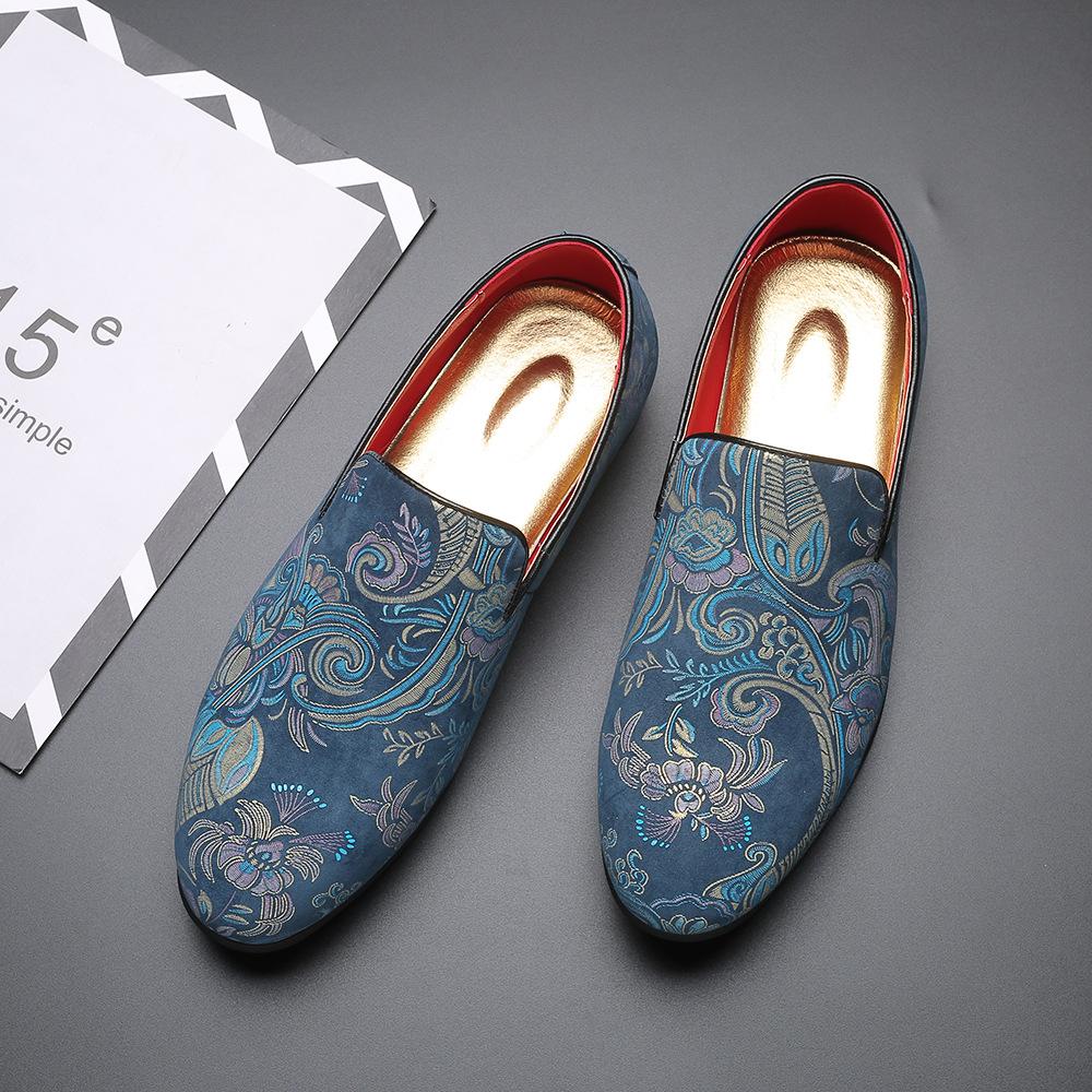 Men Fashion Embroidery Party Wedding Loafers Moccasins Men's Casual Shoes Mens Light Comfortable Driving Shoe Outdoor Flats