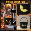 Halloween Katoenen Touw Pompoenmand met Handvatten voor Snoep en Cadeau Opslag