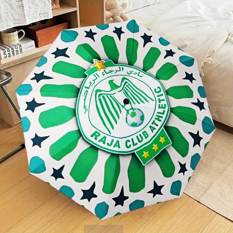Raja Club Athletic Crest Umbrella Folding Umbrella, Automatic Umbrella 8-Frame for Travel, Camping Use Gift for Halloween Christmas