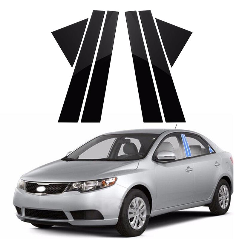 6pcs/set Window Door Trim Panel Car Pillar Posts Stickers Exterior Column Decoration For Kia Forte K3 Cerato 2009 2010 2011 2012
