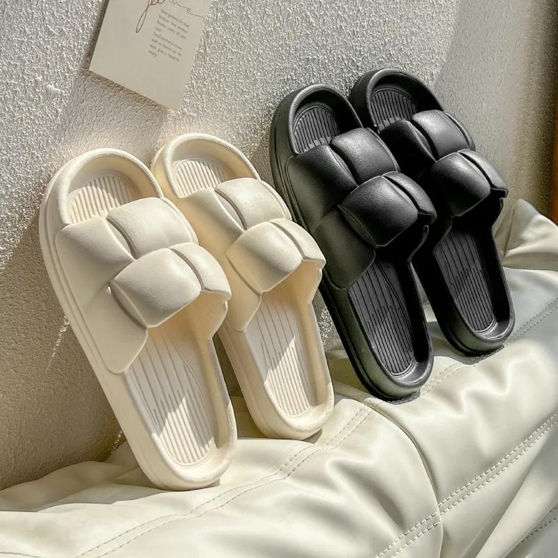 Fashion Thick Flat Bottom Bathroom Home Slippers Fashion Soft Sole EVA Indoor Lady Sandals Summer Non Slip Flip Flops Chanclas De Hombre