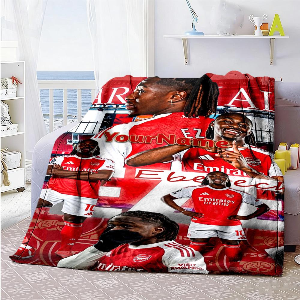 Arsenal Personalized Text Blanket Multi-purpose Personalized Blanket Soft Warm Cozy Perfect for Living Room Livingroom Bed Sofa for All Occasions