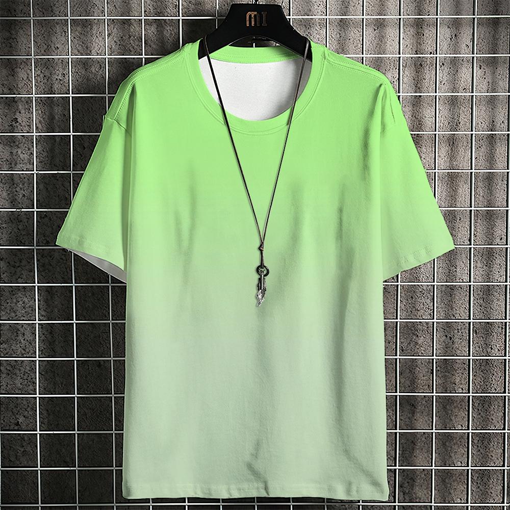 Summer Men's T-shirt Gradient Print Pattern Simple Trend Classic Street Style Designer Men's Clothing Casual High Quality Top