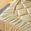 Solid Thicken Quilted Mattress Cover King Queen Size Bed Protector Pad Anti Bacteria Mattress Topper Air Permeable