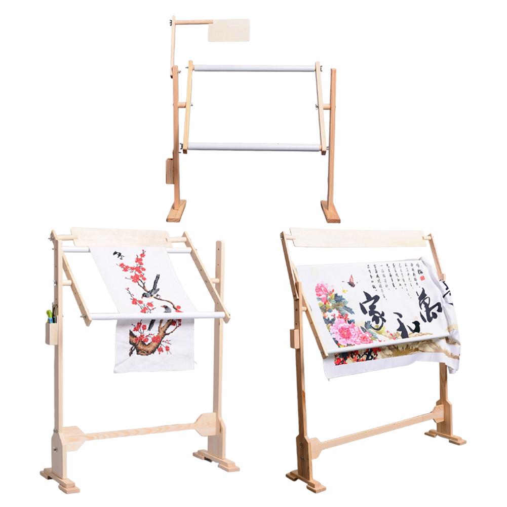 Wooden Needlework Stand Frame Holder Adjustable Cross Stitch Embroidery Frame Cross Stitch Stand for Stitching Sewing Craft