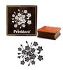 Printtoo Square Floral Pattern Wooden Rubber Stamp Craft Textile Brown Stamps-2 X 2