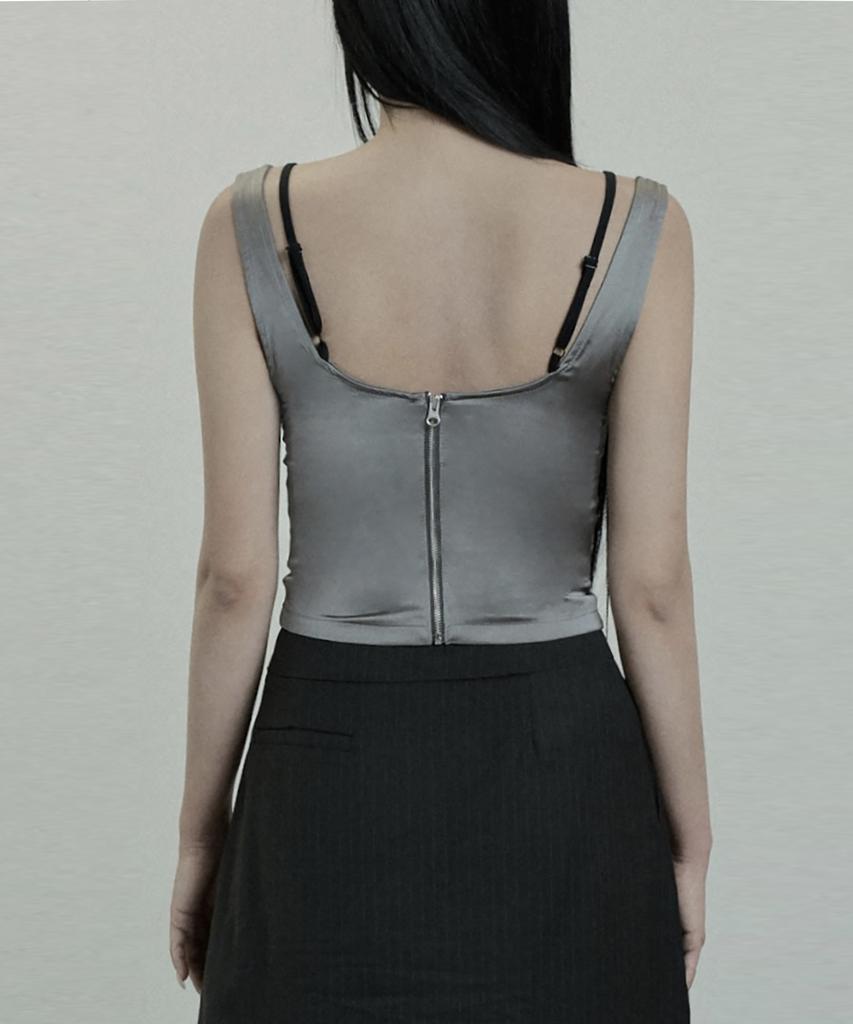 ETRE AU SOMMET Baret Layered Tank Top (Charcoal)
