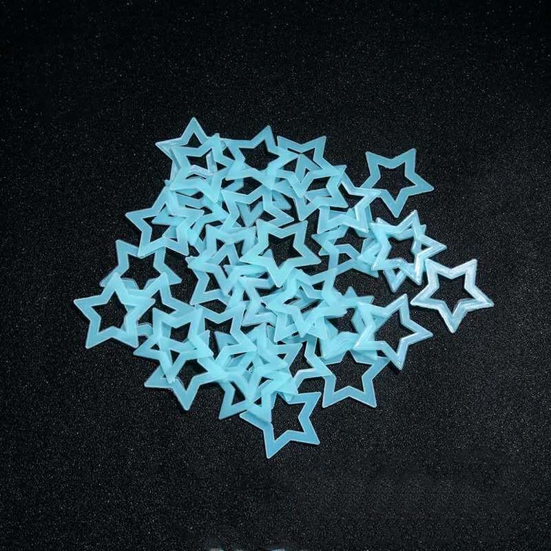 Stea Golită 3D Stocare Energie Strălucire Fluorescentă În Întuneric Luminoasă Autocolante Pe Perete Pentru Camera Copiilor Living Decal