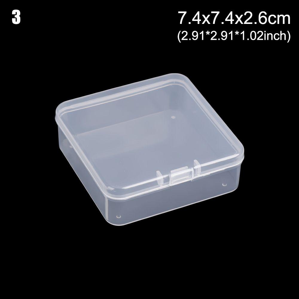 Square Mini Plastic Transparent Storage Box Jewelry Earrings Rings Beads Organizer Case Small Items Tools Sundries Container Box