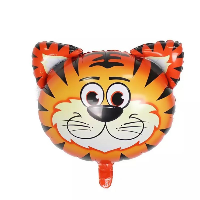 25Inch Cartoon Animal Head Aluminum Film Balloon Baby Birthday Party Decor Lion Tiger Cow Elephant Inflatable Helium Ballon Toy